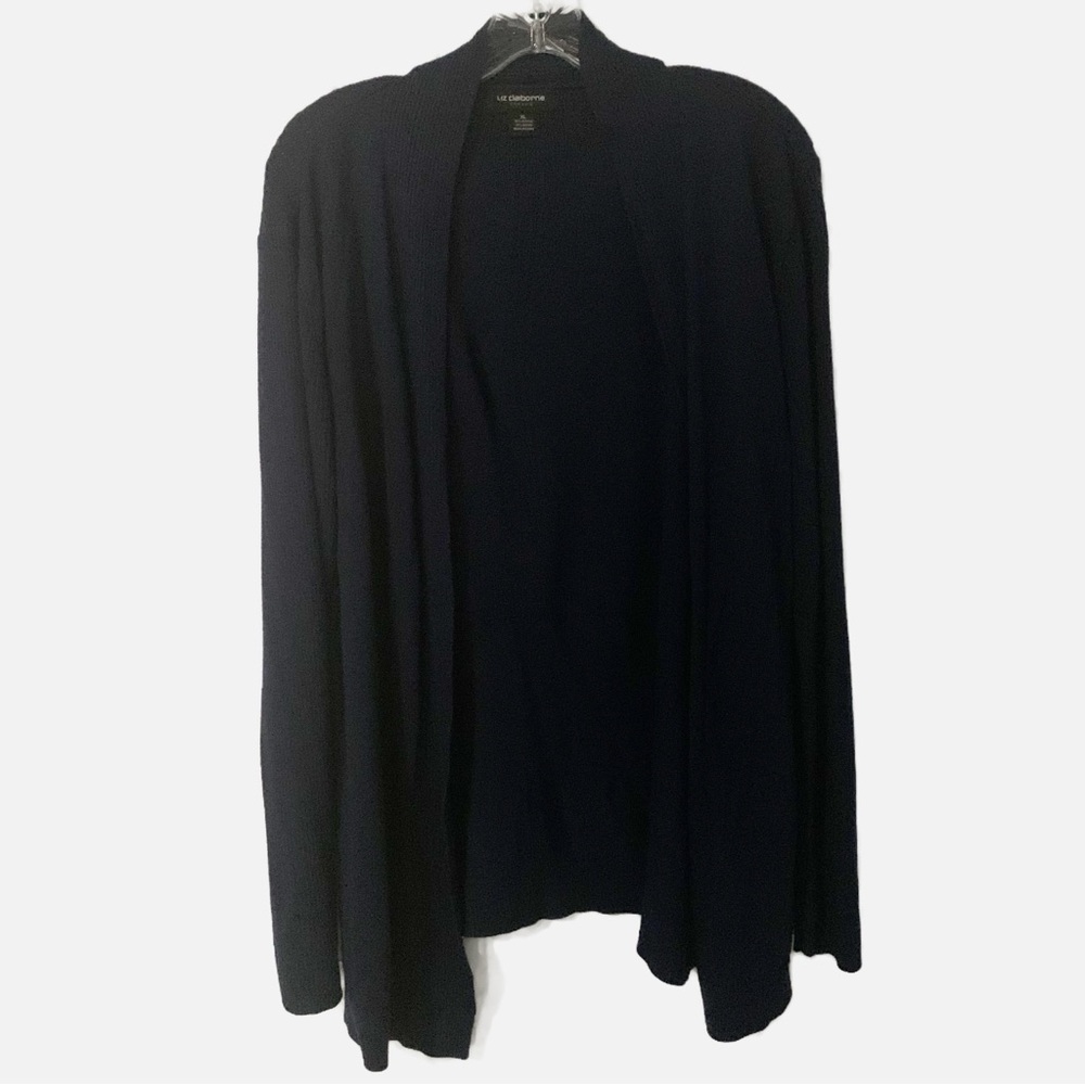 Liz Claiborne Career Navy Open-Front Cardigan
